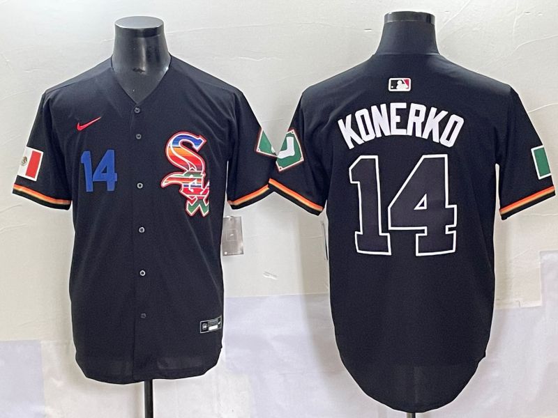Men 2025 Chicago White Sox #14 Konerko Black Game Nike MLB Jersey style 44
